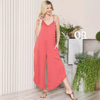 Damen luftiger Jumpsuit mit Taschen und langem Schnitt R&B