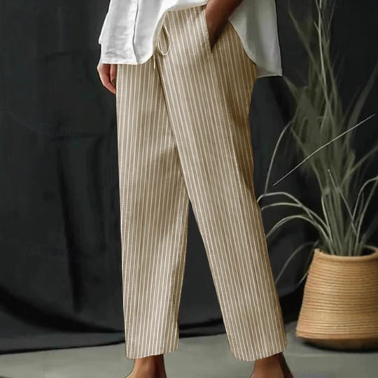 Damen Freizeithose mit gestreiftem Design und komfortablem Bund R&B