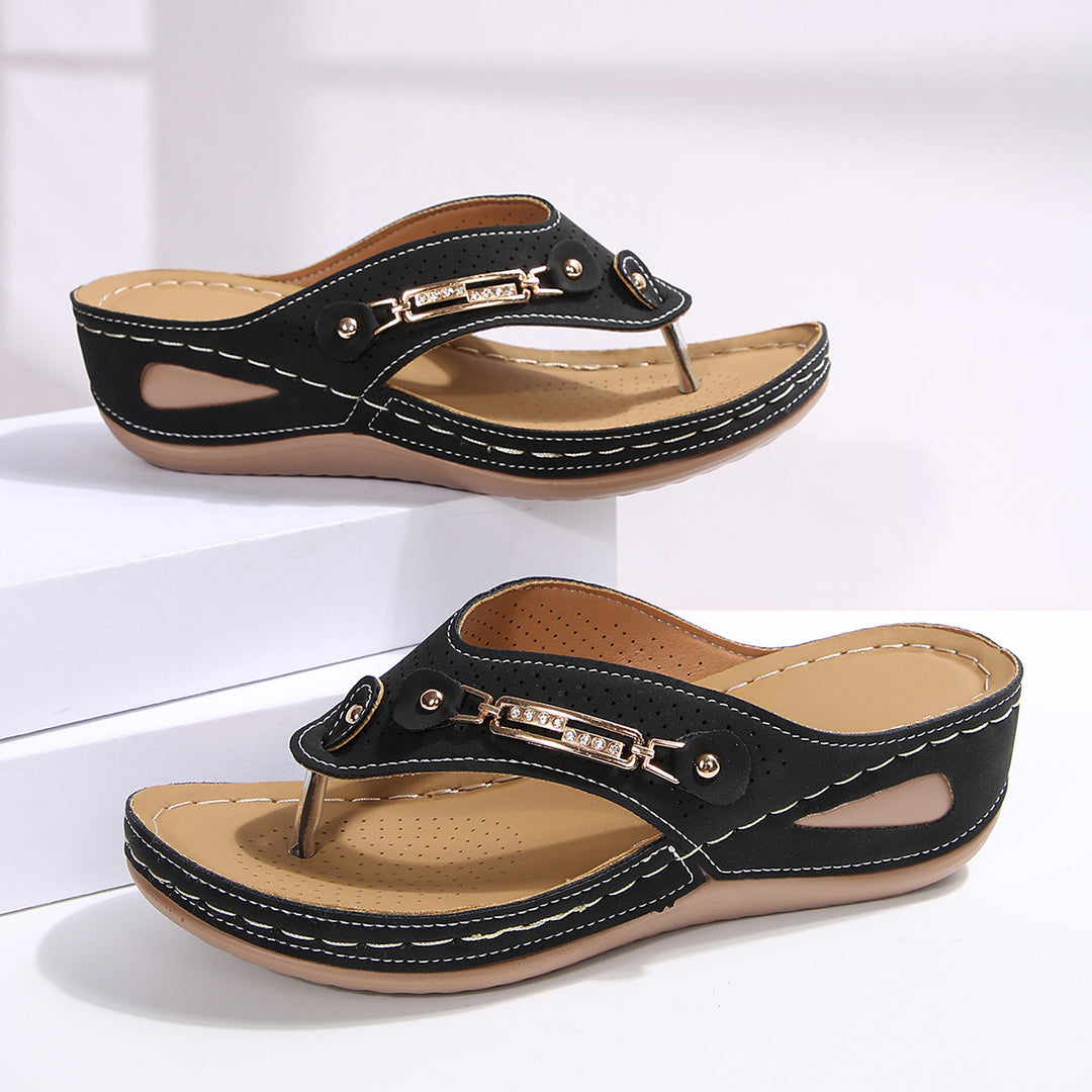 Damen Komfortable Wedge-Sandalen mit verstellbarem Riemen R&B