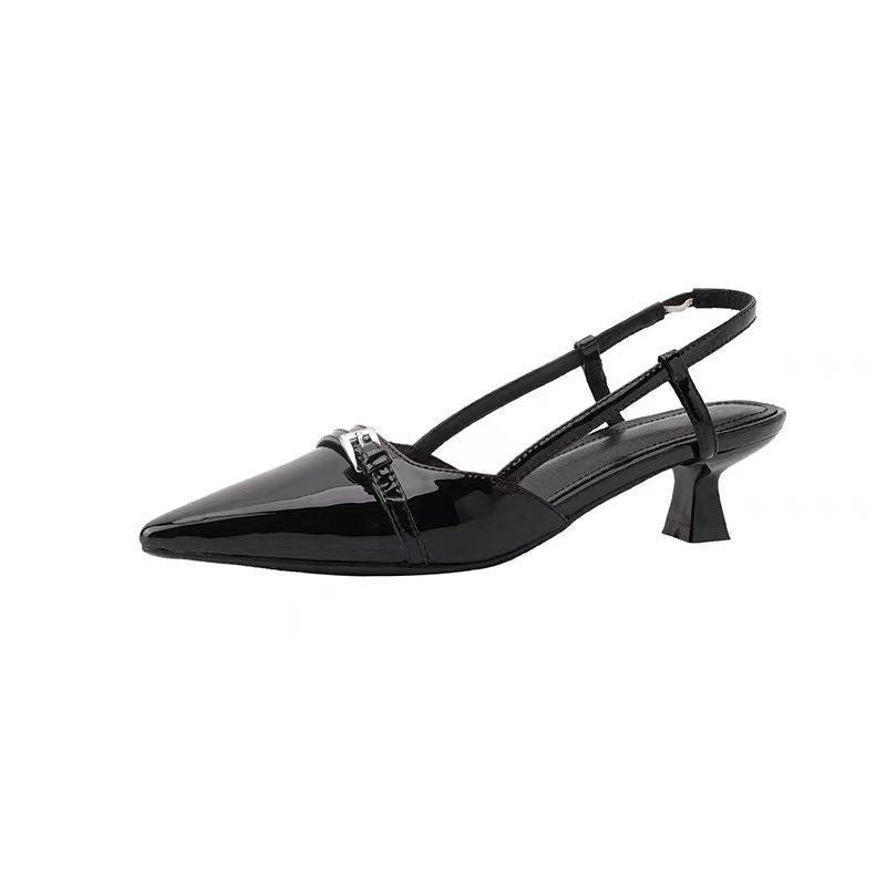 Damen Slingback Pumps mit spitzem Design und glänzender Oberfläche R&B