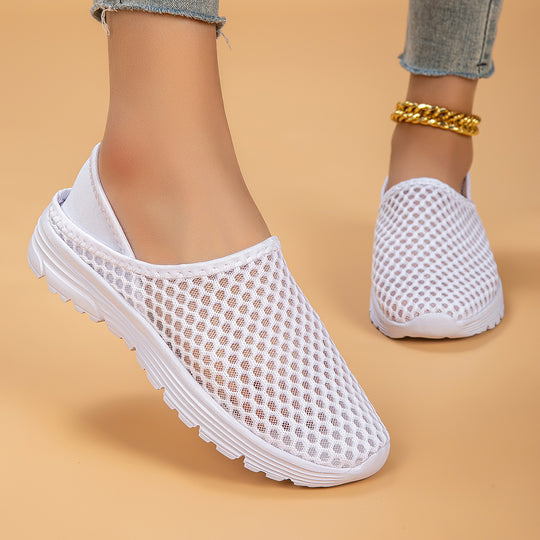 Damen nan luftige Schlupfsneaker mit Honigwaben-Strickoberteil und gedämpfter Komfortsohle R&B