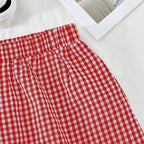 Damen Viskose Top mit kariertem Design und verspieltem Rückenzug R&B
