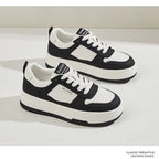 Damen Modische Lockere Sneakers mit hoher Sohle und atmungsaktiver Leder-Oberfläche R&B