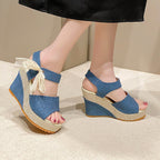 Damen Wedge-Sandalen mit modischem Riemchen und ergonomischer Sohle R&B