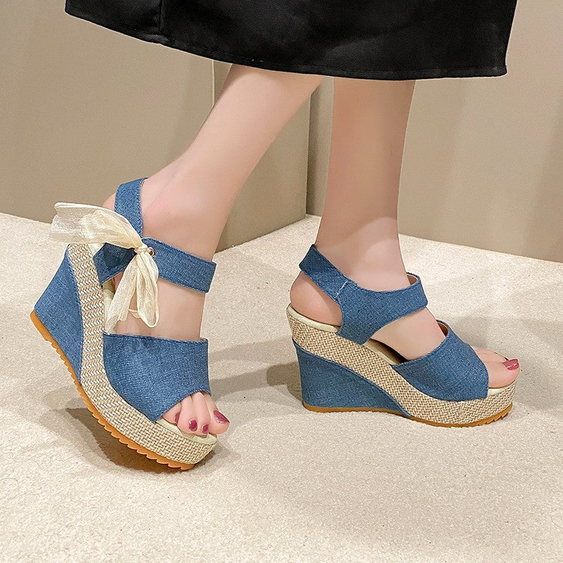 Damen Wedge-Sandalen mit modischem Riemchen und ergonomischer Sohle R&B