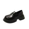 Damen modische Loafers mit dickem Plateau-Heel und elegantem Lederfinish R&B