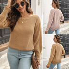 Damen Strickpullover mit luftigen Ärmeln und modernem Lochmuster R&B