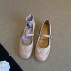 Damen Elegante Ballerinas mit verstellbarem Riemen und modischem Detail