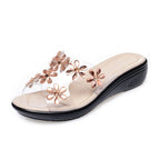 Damen modische Sandalen mit floralen Verzierungen und komfortablem Fußbett