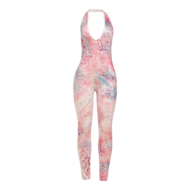 Damen Bodycon Jumpsuit mit schmalem Schnitt und tiefem V-Ausschnitt R&B