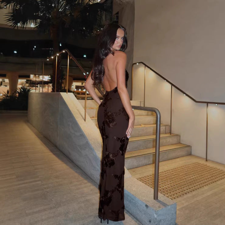 Damen Elegantes Maxikleid mit floralem Muster und Trägern R&B