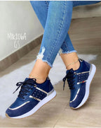 Damen Sportliche Sneakers mit Glitzer-Akzenten R&B