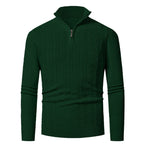 Herren Strickpullover mit hohem Kragen und feinem Zopfdesign R&B