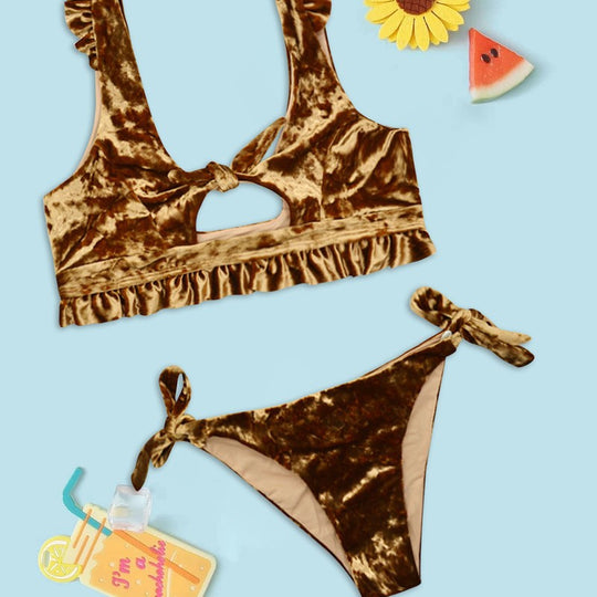 Damen Bikini-Set mit dezentem Cut-Out und Rüschendetails R&B