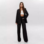 Damen Blazer und High-Waist Hose Set