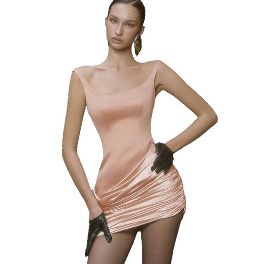 Damen figurbetontes Minikleid mit elegantem Drapierungsdesign R&B