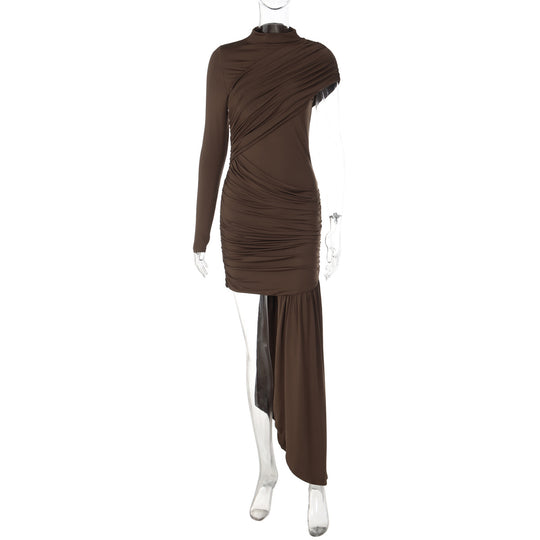 Damen Raffiniertes Maxikleid mit asymmetrischem Saum und Drapé R&B