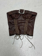 Damenleder-Corsage mit raffinierten Schnürdetails R&B