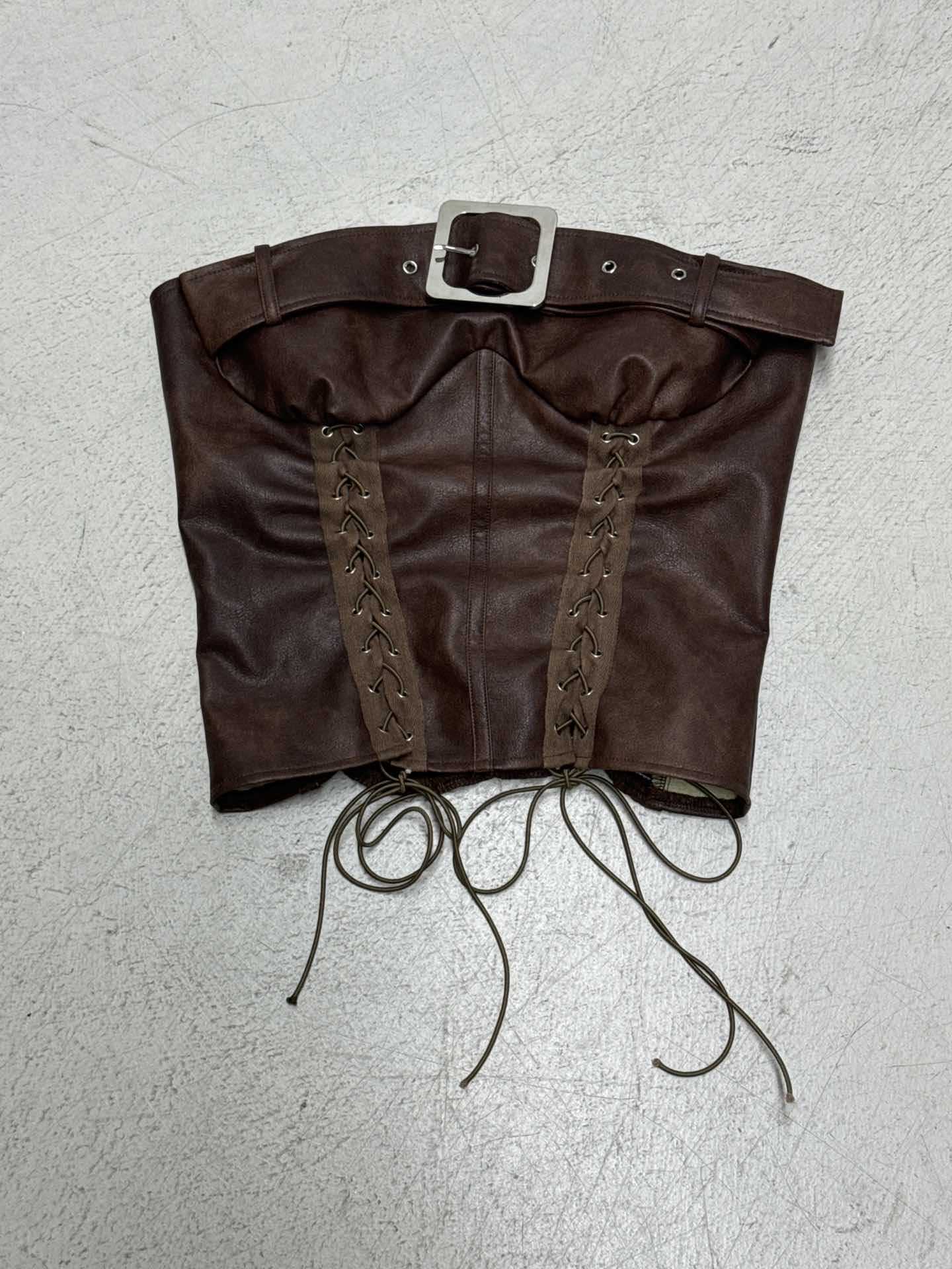 Damenleder-Corsage mit raffinierten Schnürdetails R&B