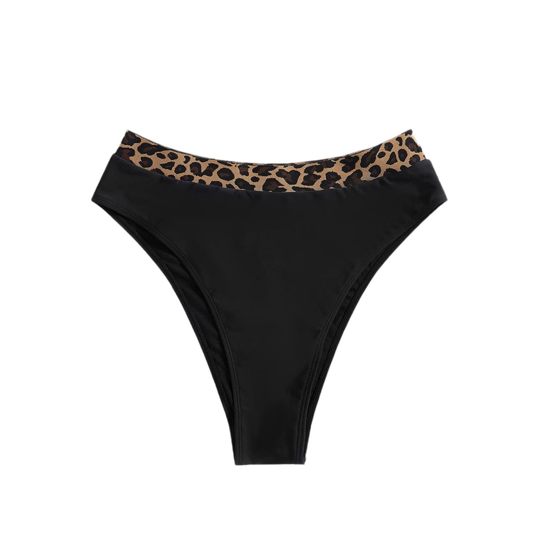 Damen Hochtailliertes Bikini-Unterteil mit modischem Leopardenmuster R&B