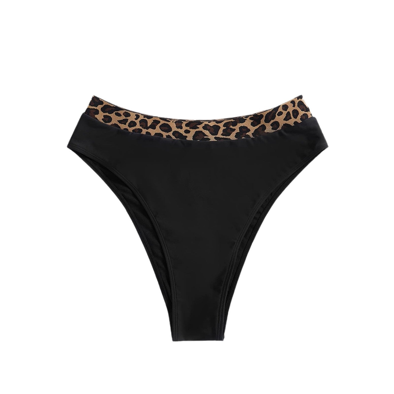 Damen Hochtailliertes Bikini-Unterteil mit modischem Leopardenmuster R&B