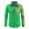 Herren modisches Langarmhemd mit floralem Design und elegantem Mustermix