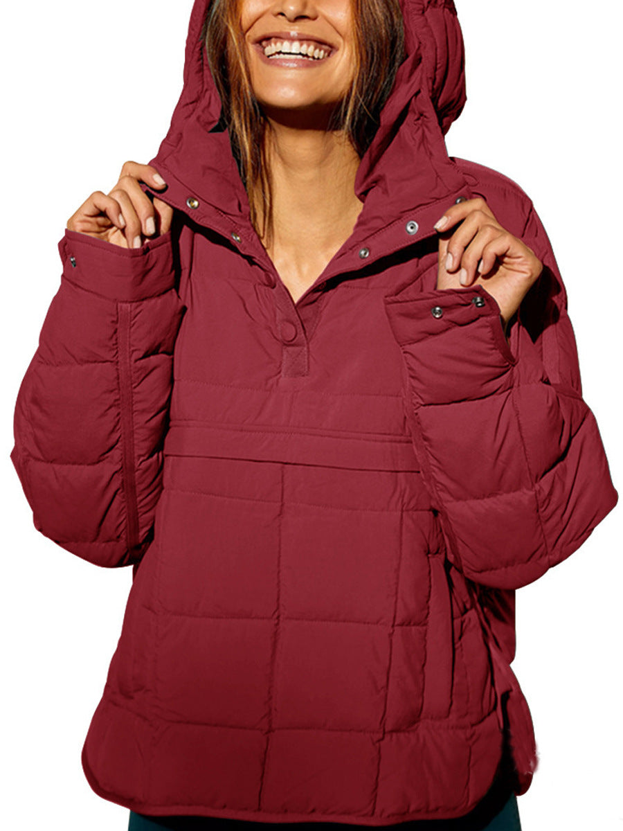 Damen lässige Winterjacke mit Steppdesign und Kragen R&B