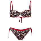 Damen Push-Up Bikini mit elegantem Animal-Print und verstellbaren Trägern R&B