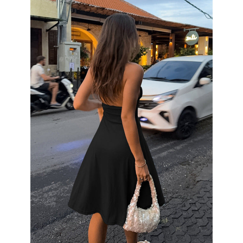 Damen Wickelkleid mit elegantem Halsausschnitt und asymmetrischem Saum R&B