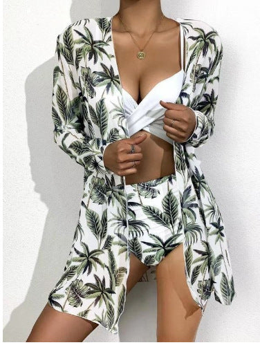 Damen Zweiteiliges Bikini-Set mit floralem Wickelüberwurf R&B
