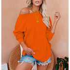 Damen Oversized Sweatshirt mit Schulterdesign R&B