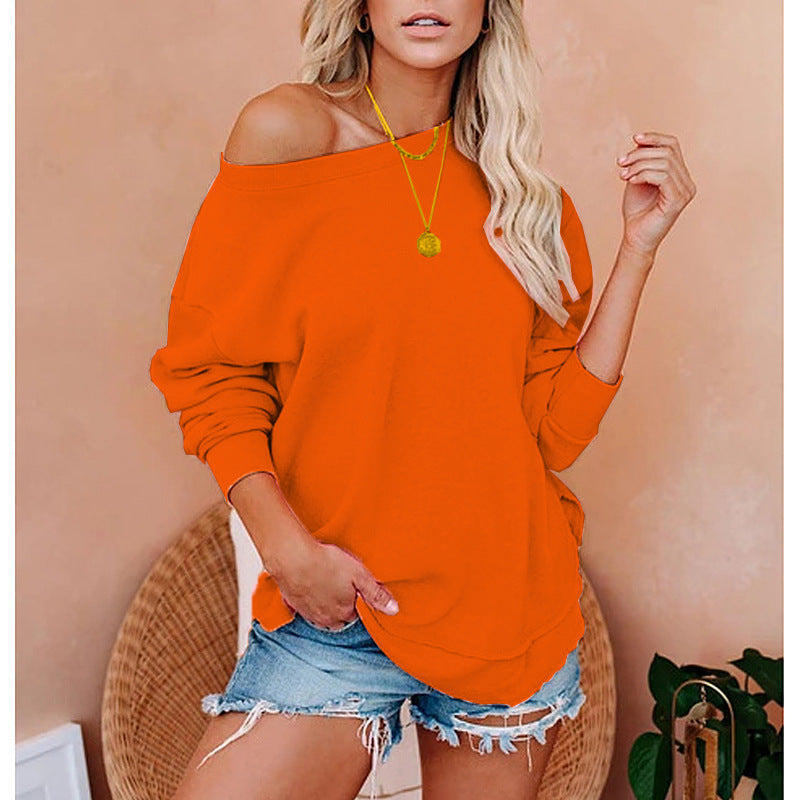 Damen Oversized Sweatshirt mit Schulterdesign R&B