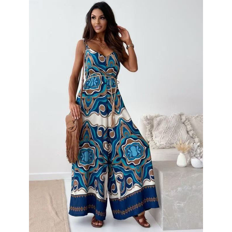 Damen Bohemian Weitbeiniger Bodysuit R&B