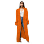 Damen Langer Strickcardigan mit raffiniertem Zopfdesign und praktischen Taschen R&B