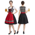 Damen nan traditionelles Dirndlkleid mit Schürze geschnürtem Mieder und kariertem Oberteil R&B