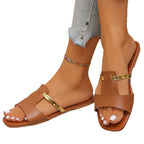 Damen Elegante Slipper mit modischem Goldakzent und ergonomischem Fußbett R&B