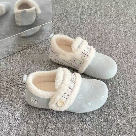 Damen Flauschige Hausschuhe mit verstellbarem Riemen und weich gefüttertem Innenfutter R&B