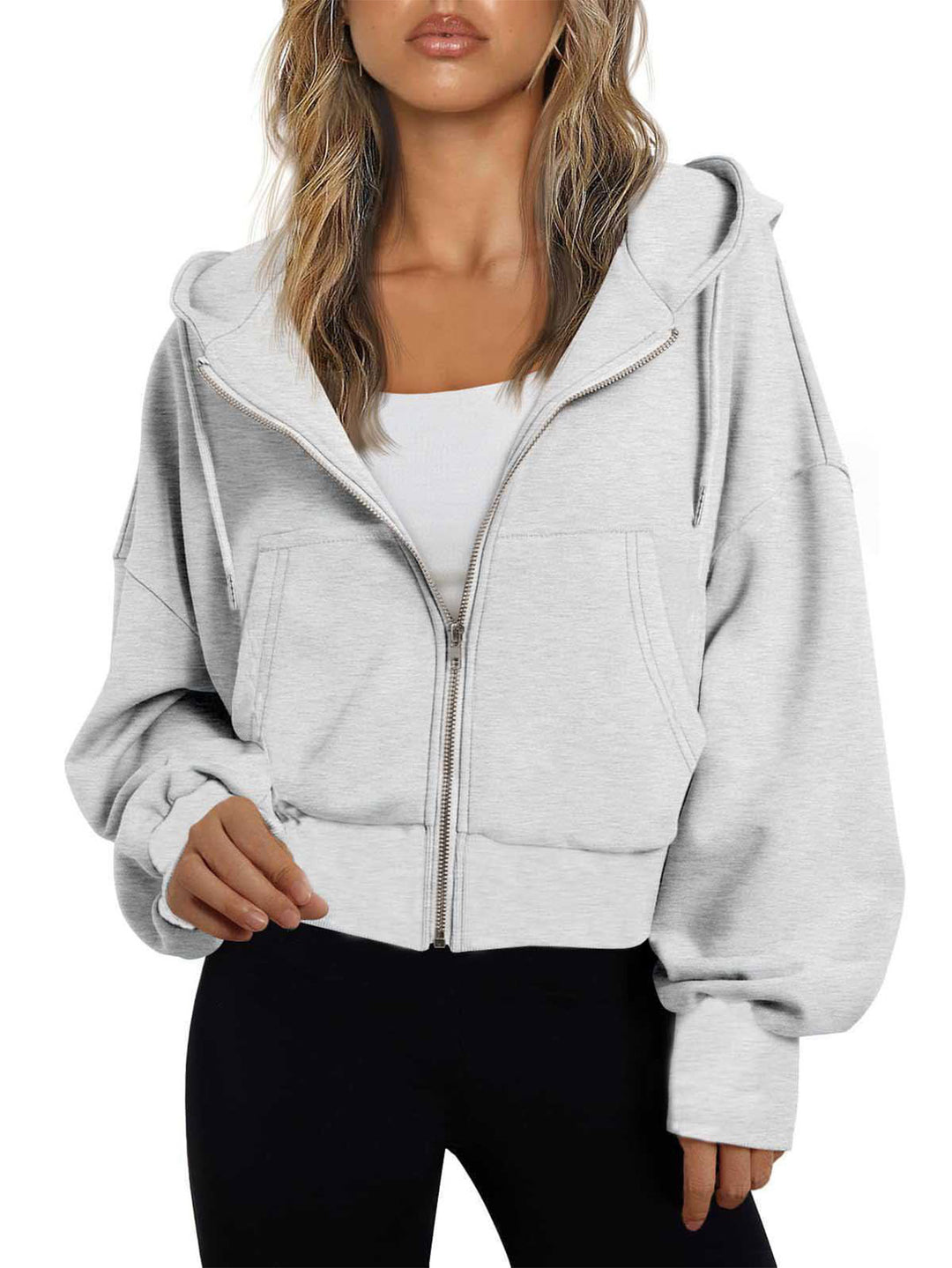 Damen modischer Kapuzenpullover mit lässigem Schnitt und praktischen Taschen R&B