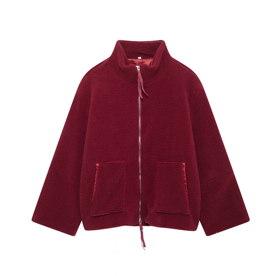 Damen Fleecejacke mit hohem Kragen und Reißverschluss R&B