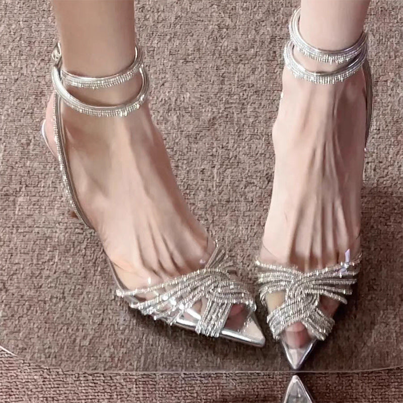 Damen Glamouröse High Heels mit funkelnden Riemchen R&B