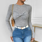 Damen Langarmshirt mit modischem Knotendesign R&B