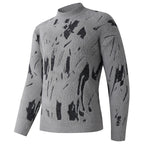 Damen modischer Pullover mit strukturiertem Muster und hohen Kragen R&B
