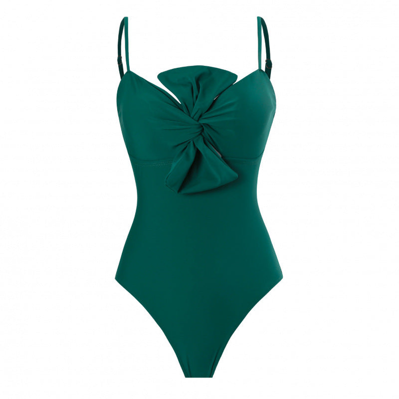 Damen Einteiler Badeanzug mit verstellbaren Trägern und eleganter Raffung R&B