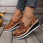 Damen Wedge-Sneaker mit animalistischem Muster und rutschfester Sohle R&B