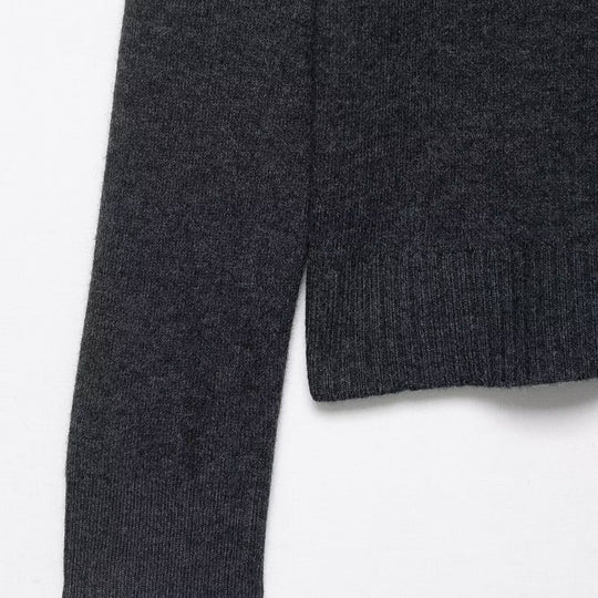 Damen elegante Strickjacke mit abnehmbarem Kragen R&B