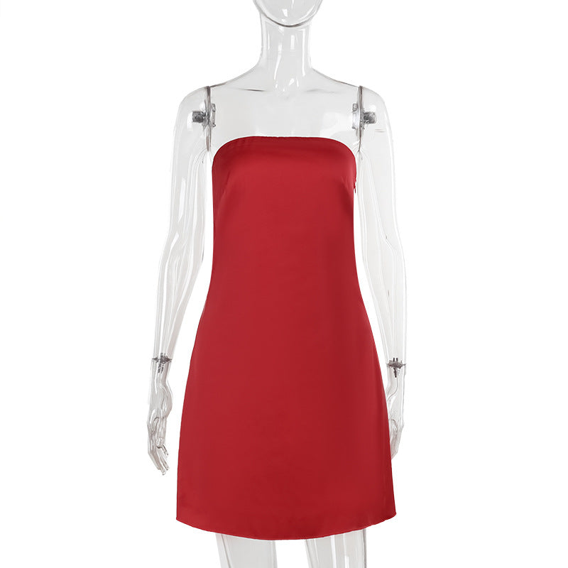 Damen ärmelloses Minikleid im schlichten Design R&B