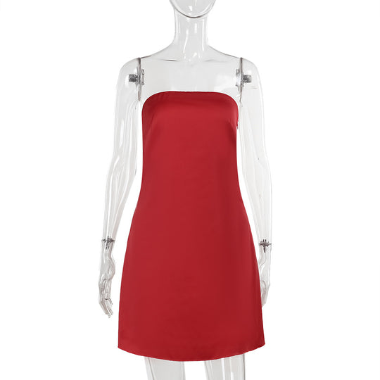 Damen ärmelloses Minikleid im schlichten Design R&B
