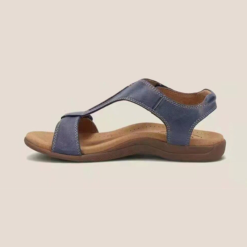 Damen Bequeme Sandalen mit anatomischem Fußbett und verstellbaren Riemen R&B