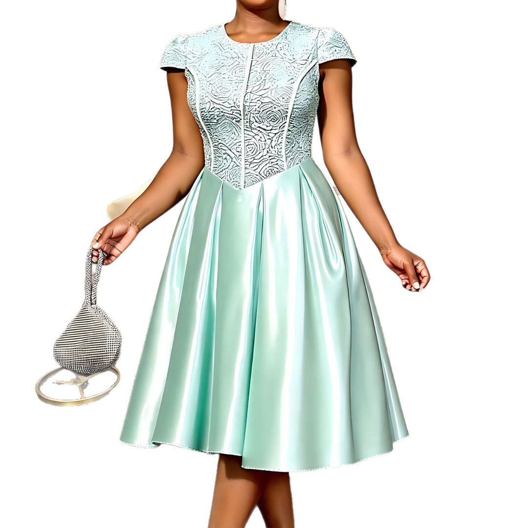 Damen Festliches Cocktailkleid mit floralem Spitzenoberteil und schwingendem Rock R&B