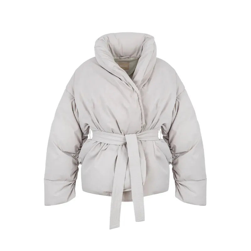 Damen Praktische und modische Daunenjacke mit Gürtel R&B